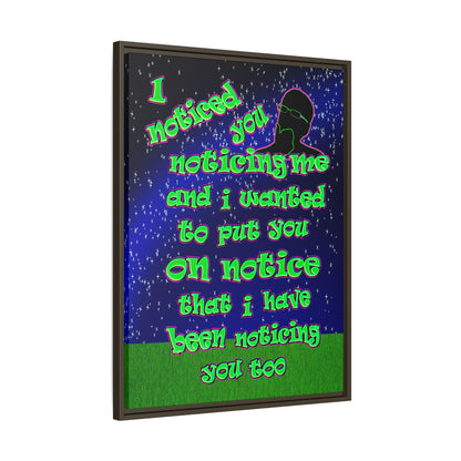 noticed you noticing - framed canvas art ('snoops' background)