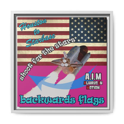 shoot for the stars - framed canvas art (pink)