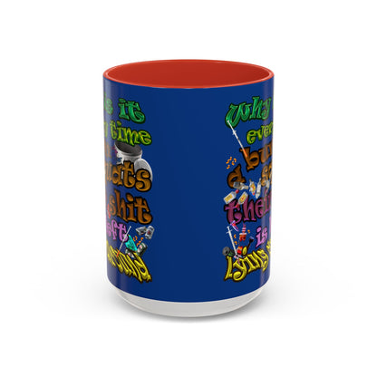 the bum's shit - Accent Mug (dark blue)