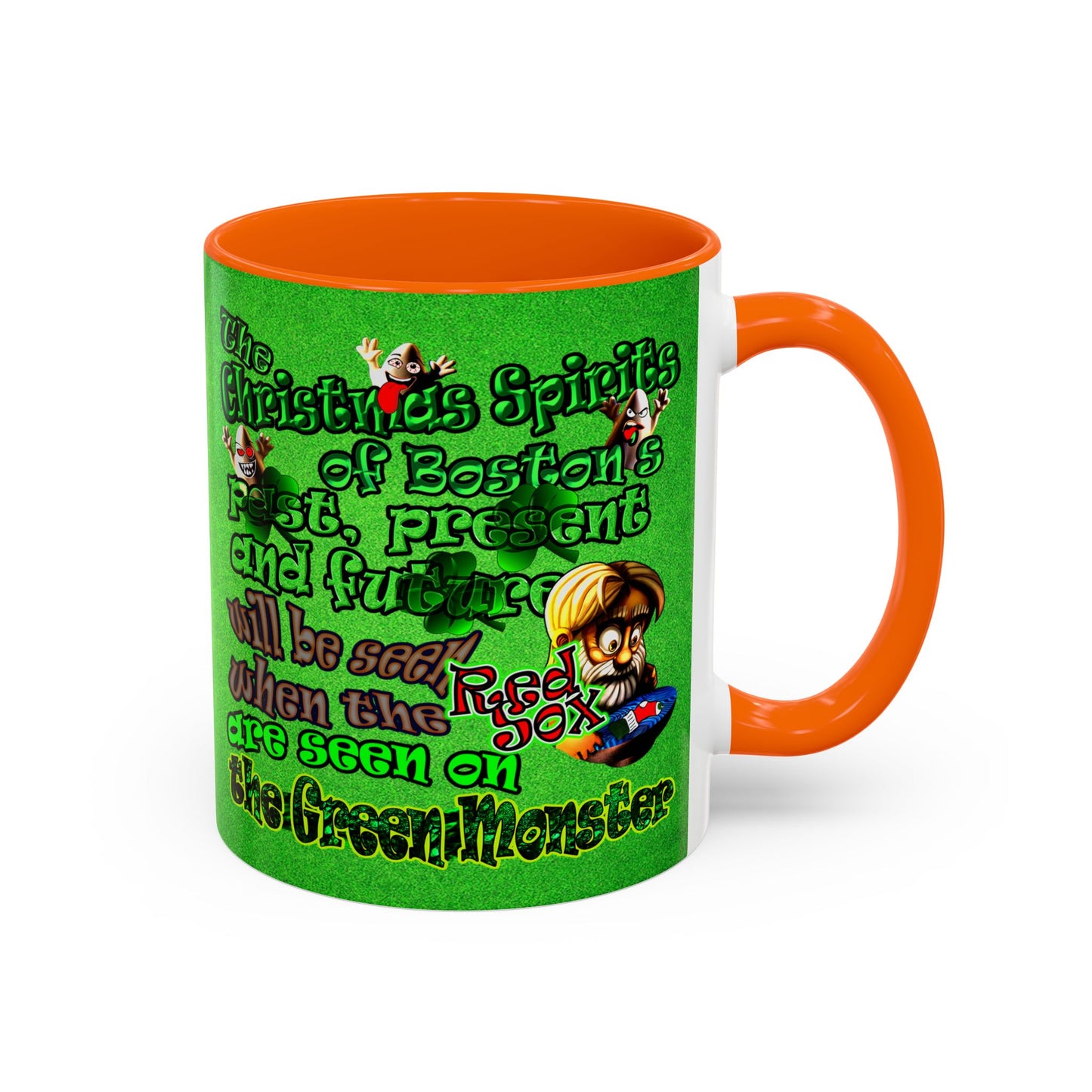 christmas spirits of boston - Accent Mug (green turf)