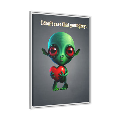 I don't care that your grey - framed canvas art (grey-light grey)