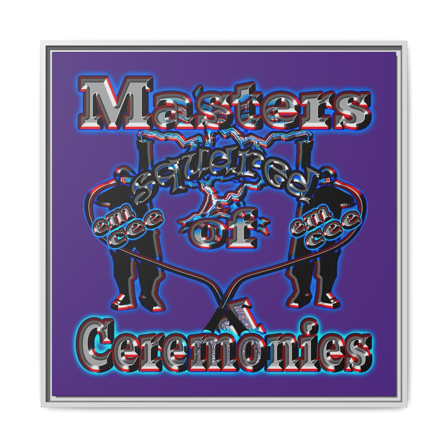 em cee squared - framed canvas art (purple)