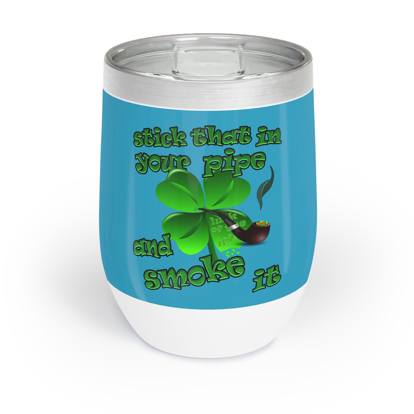 celtics logo - Chill Wine Tumbler (turquoise)