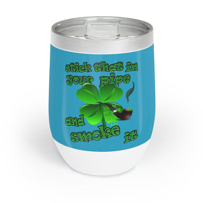 celtics logo - Chill Wine Tumbler (turquoise)