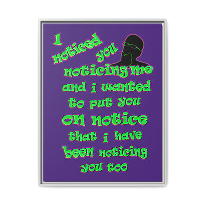 noticed you noticing - framed canvas art (purple)