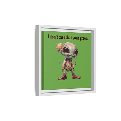 I don't care that your green - framed canvas art (green)