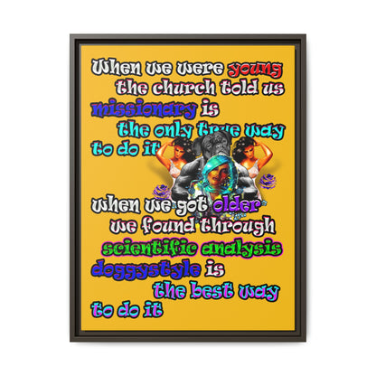 doggystyle - framed canvas art (yellow)