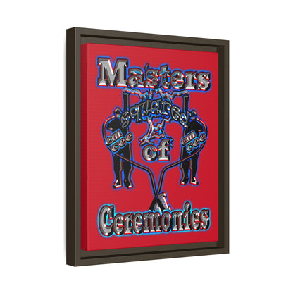 em cee squared - framed canvas art (dark red)