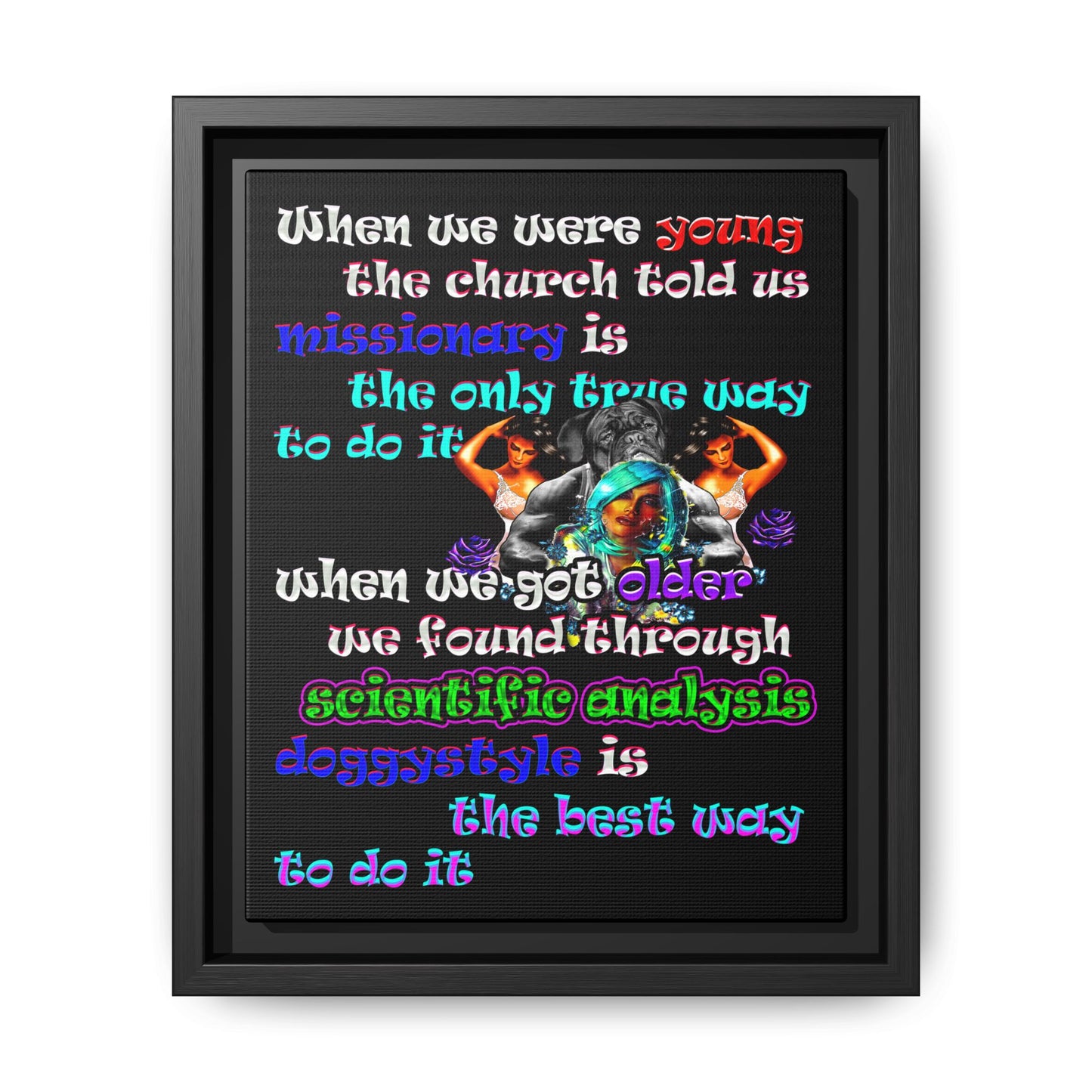 doggystyle - framed canvas art (black)