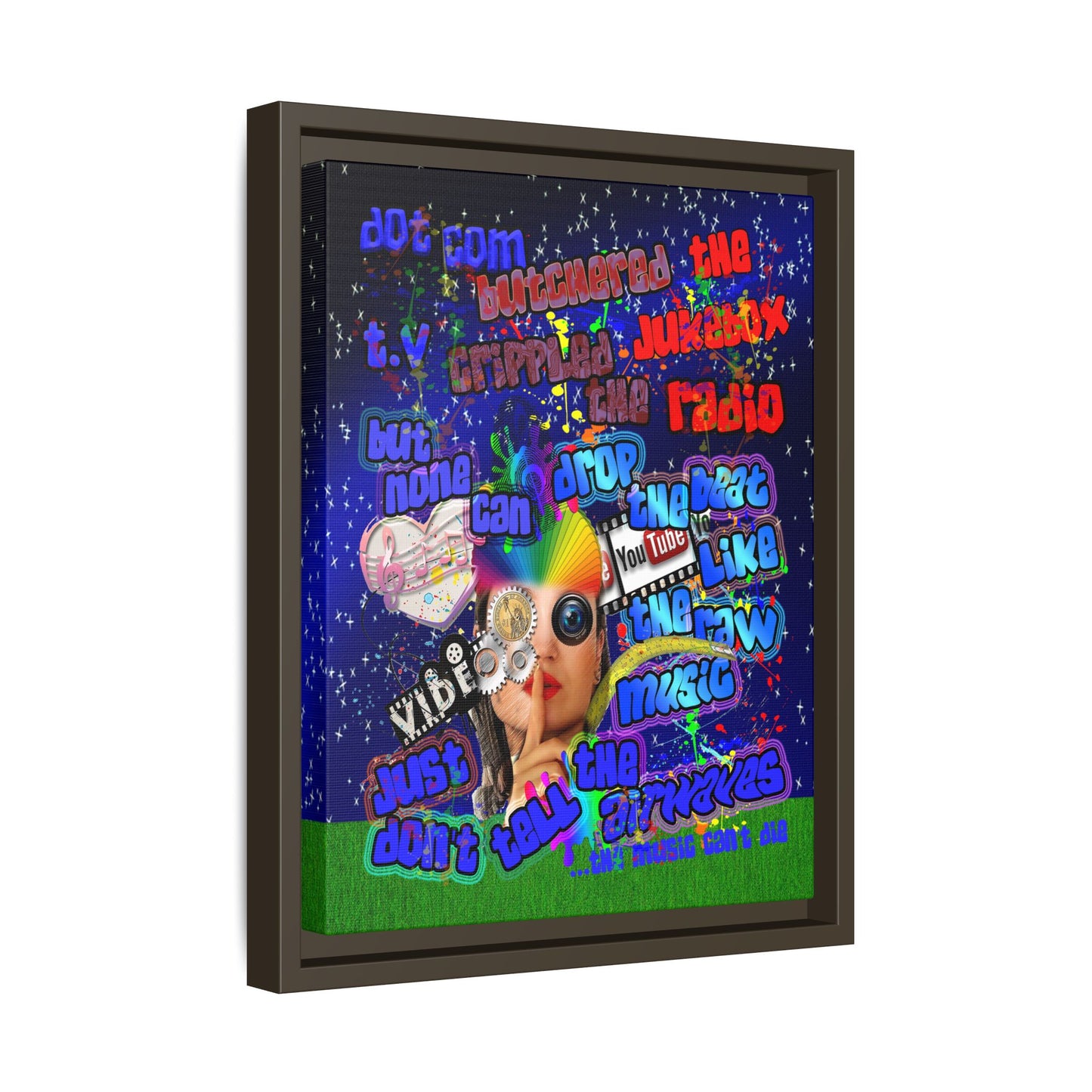 drop the beat - framed canvas art ('snoops' background)