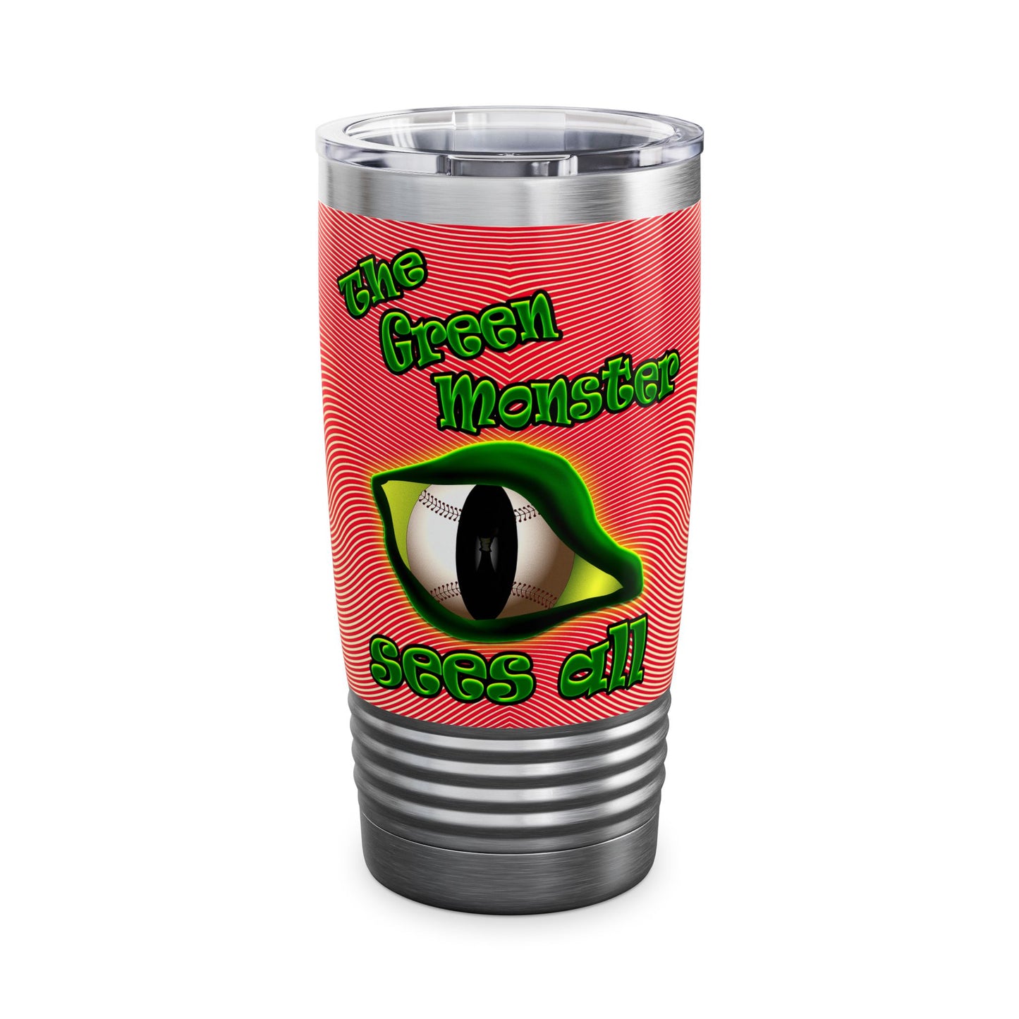 green monster - Ringneck Tumbler, 20oz (yellow-orange wave)