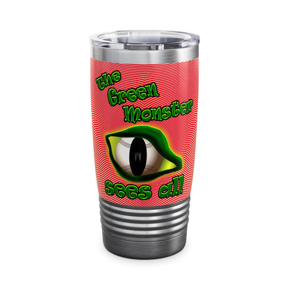 green monster - Ringneck Tumbler, 20oz (yellow-orange wave)