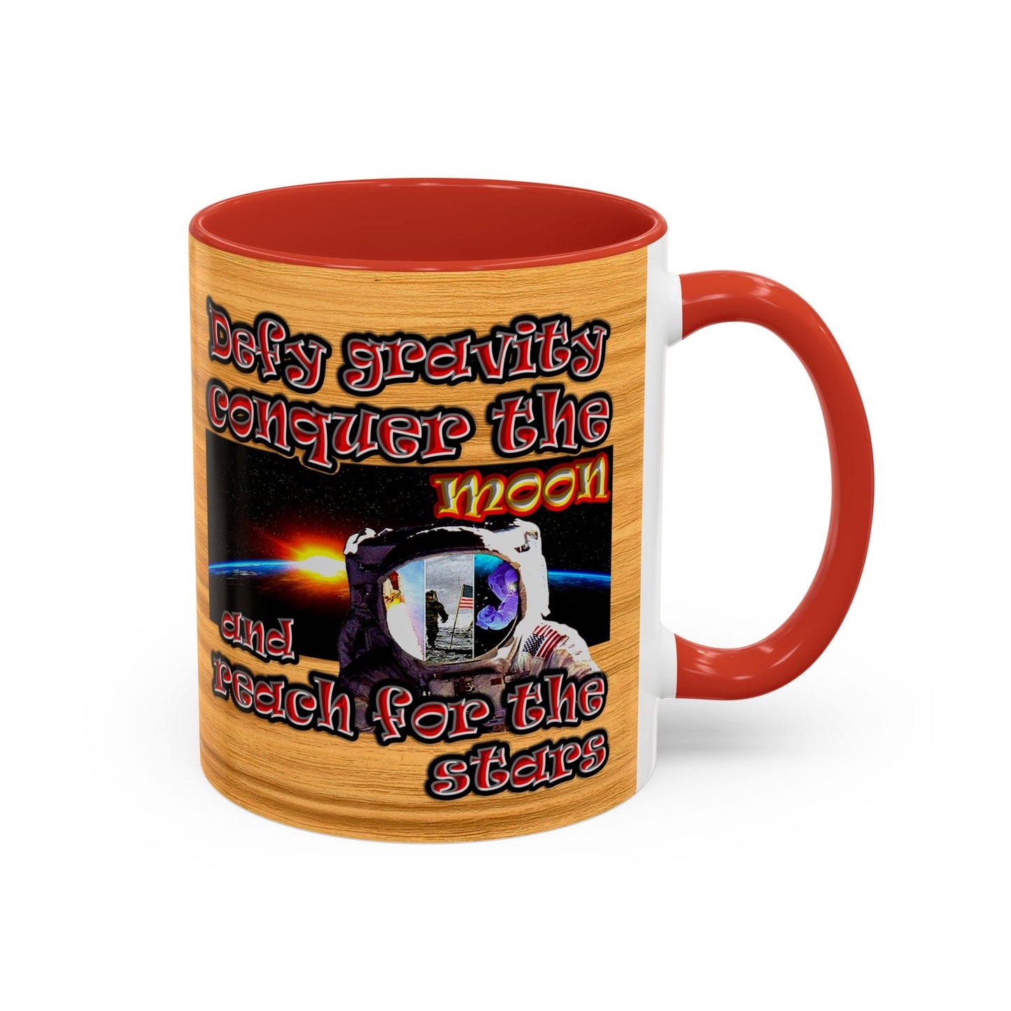 defy conquer reach - Accent Mug (butterscotch wood finish)