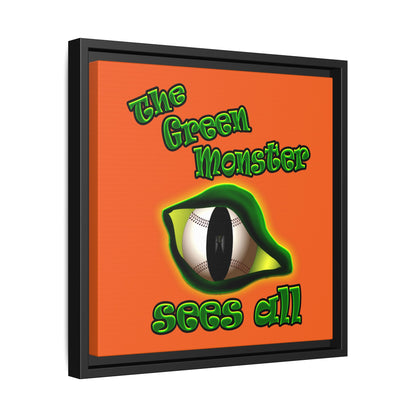 green monster - framed canvas art (orange)