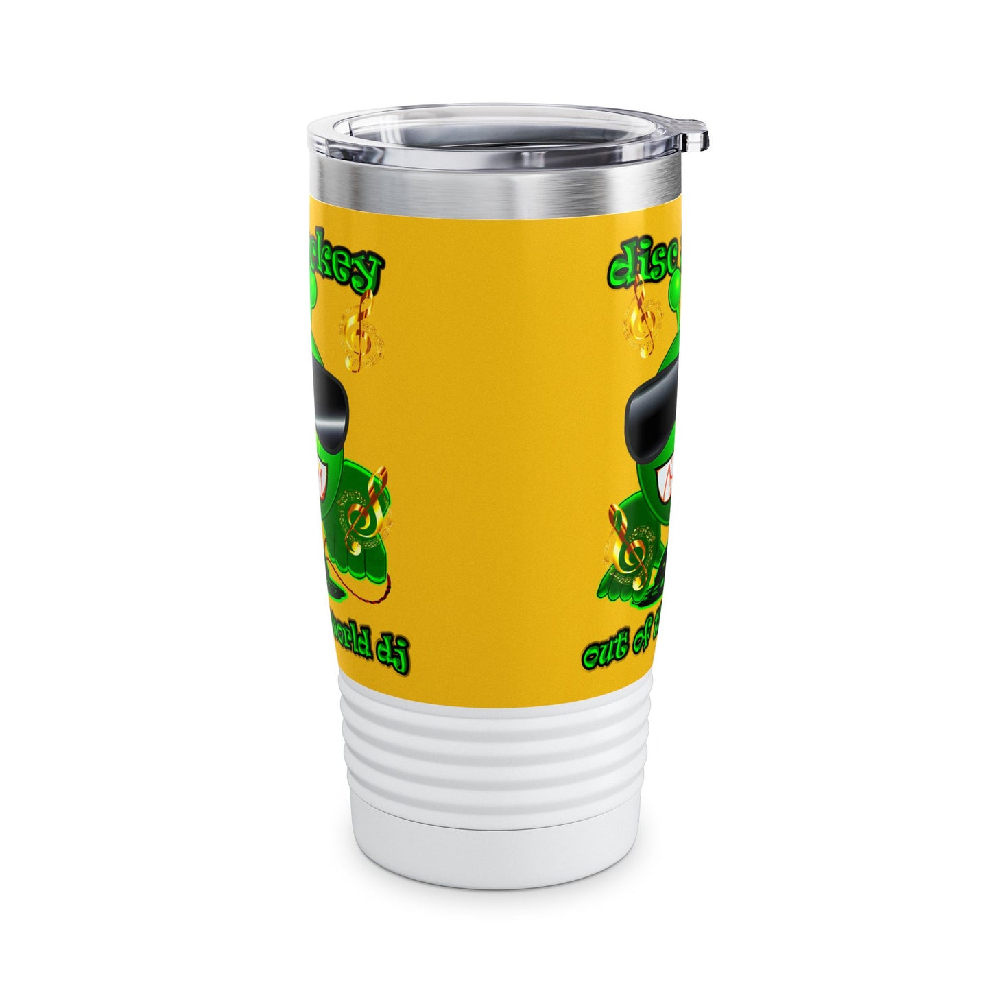 disc jockey - Ringneck Tumbler, 20oz (yellow)