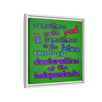 declaration of the independents - framed canvas art (green turf)