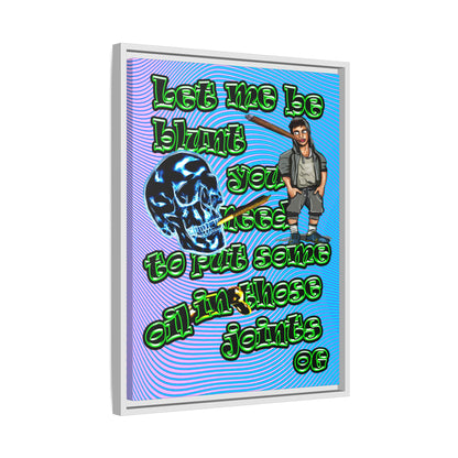 og - framed canvas art (light blue-purple wave)