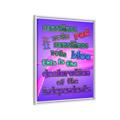 declaration of the independents - framed canvas art (purple-pink wave)