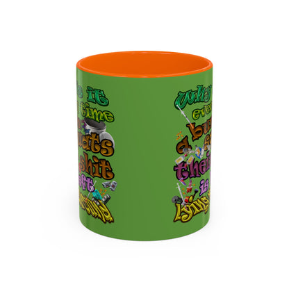 the bum's shit - Accent Mug (green)