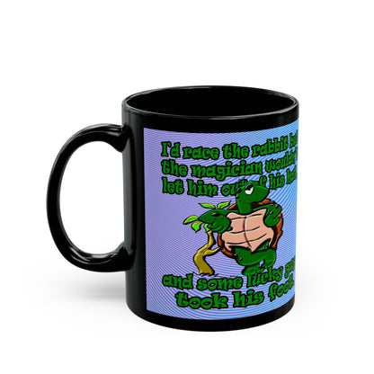 turtle race - Black Mug (light blue-purple wave)