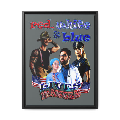 rw&b lives matter - framed canvas art (dark grey)