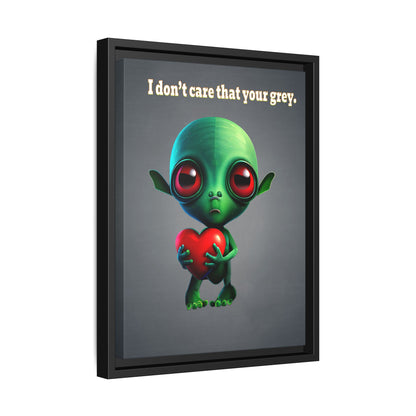 I don't care that your grey - framed canvas art (grey-light grey)