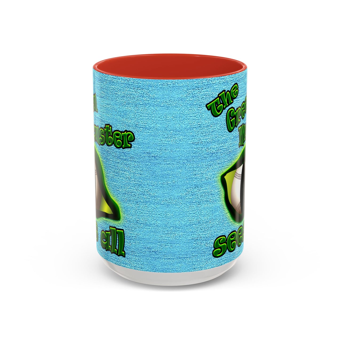 green monster - Accent Mug (faded blue)