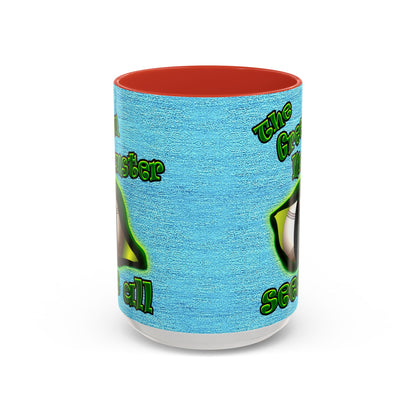 green monster - Accent Mug (faded blue)