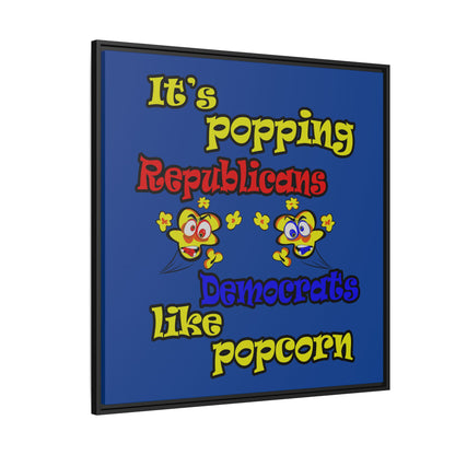 popping like popcorn - framed canvas art (dark blue)