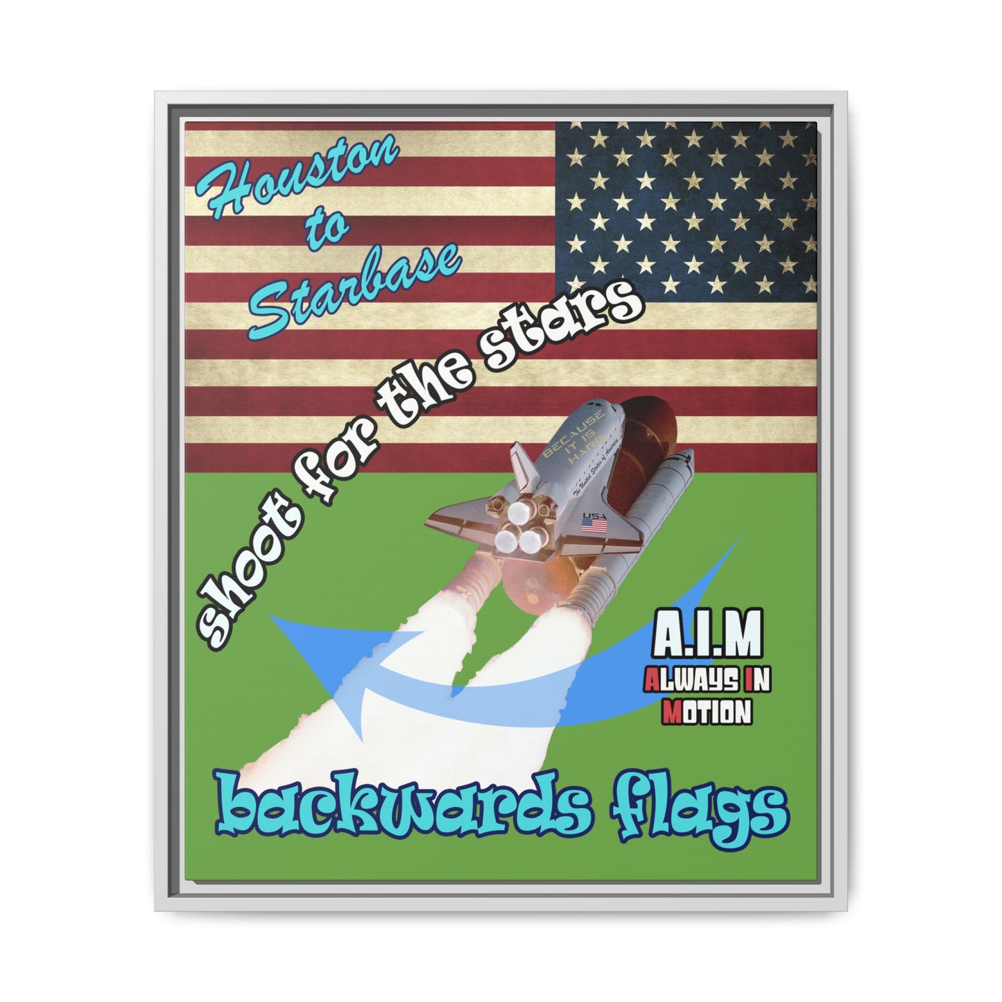 shoot for the stars - framed canvas art (green)