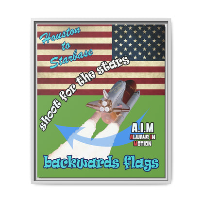 shoot for the stars - framed canvas art (green)