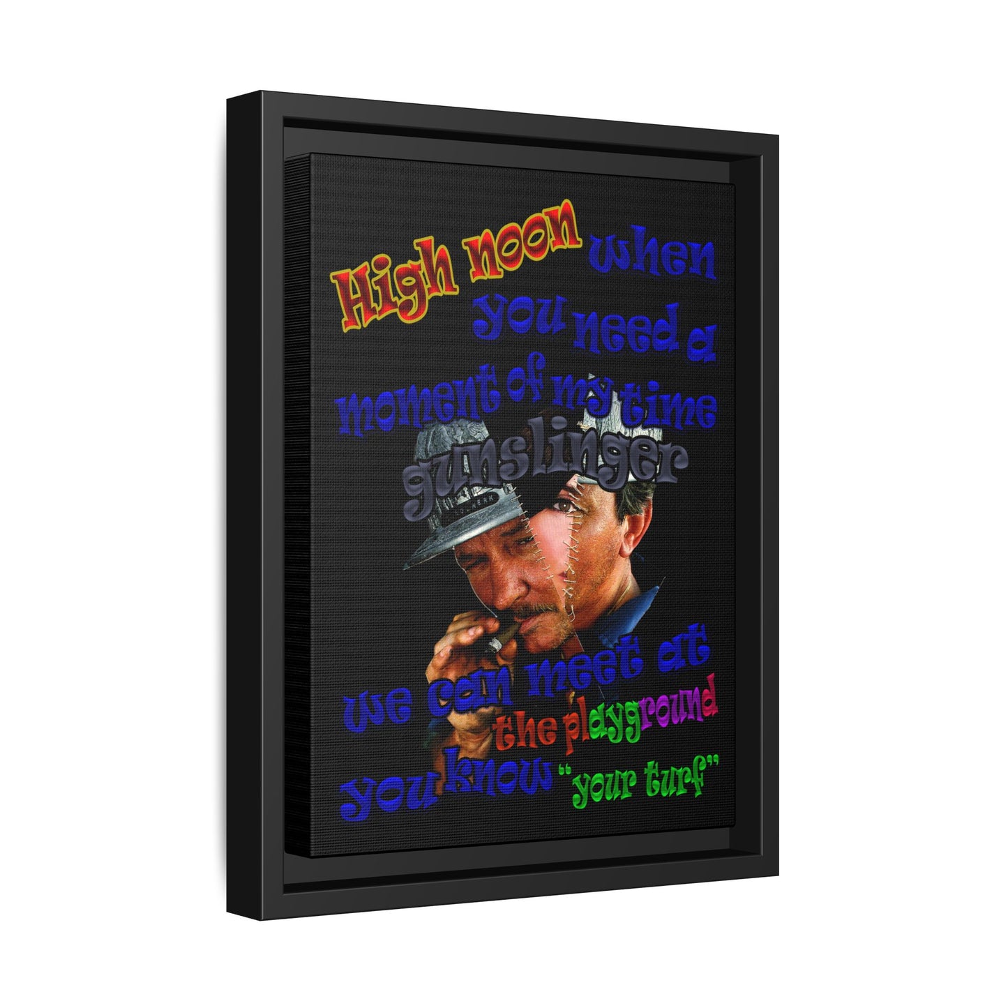 high noon - framed canvas art (black)