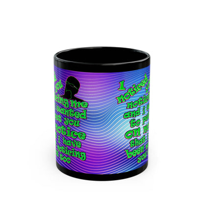 noticed you noticing - Black Mug (purple wave)