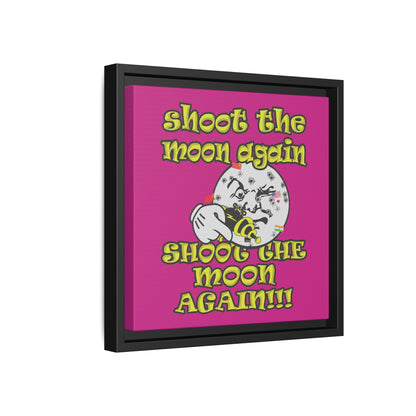 shoot the moon again - framed canvas art (pink)