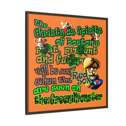 christmas spirits of boston - framed canvas art (crusta)