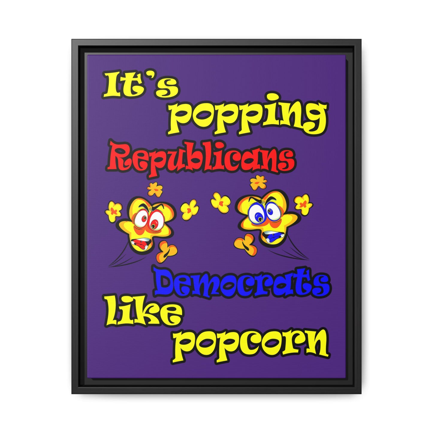 popping like popcorn - framed canvas art (purple)