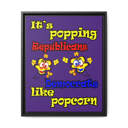 popping like popcorn - framed canvas art (purple)