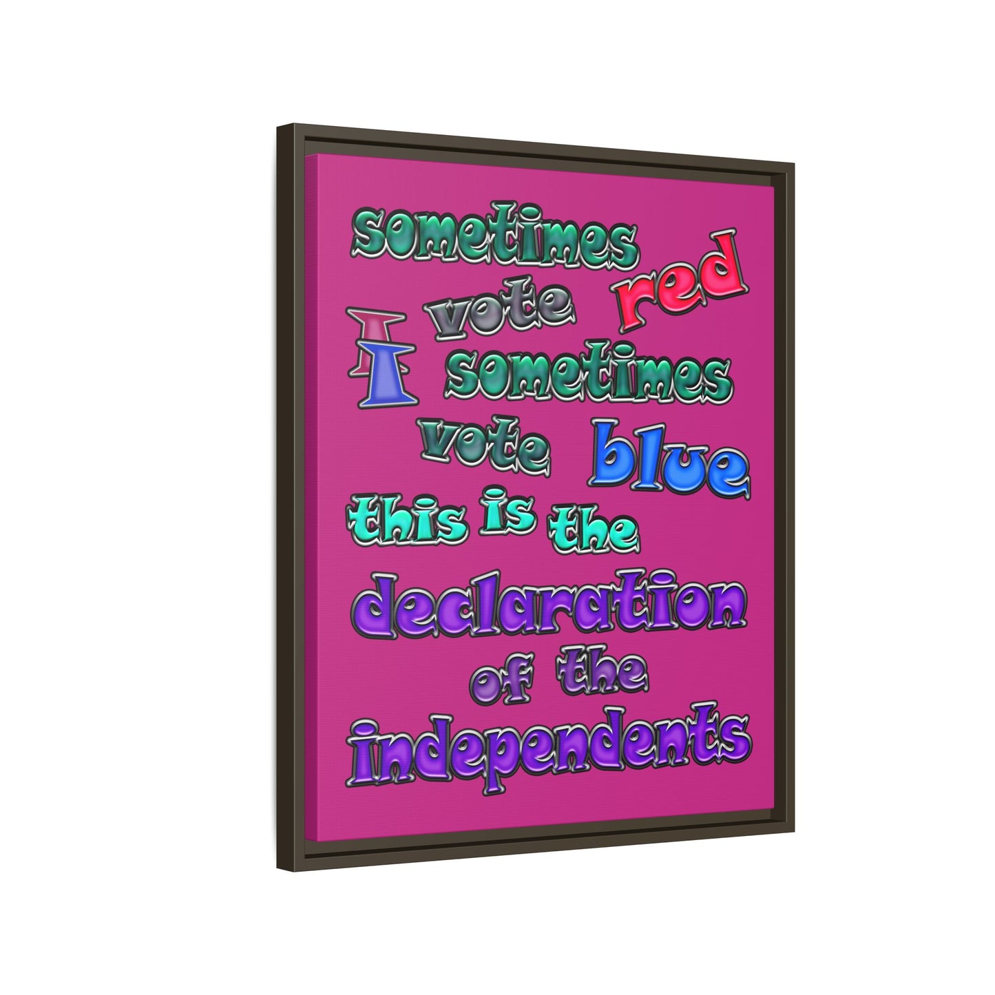declaration of the independents - framed canvas art (pink)