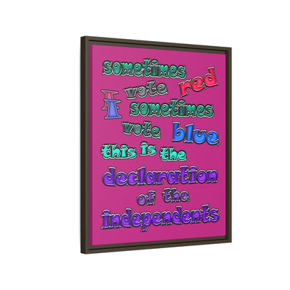 declaration of the independents - framed canvas art (pink)