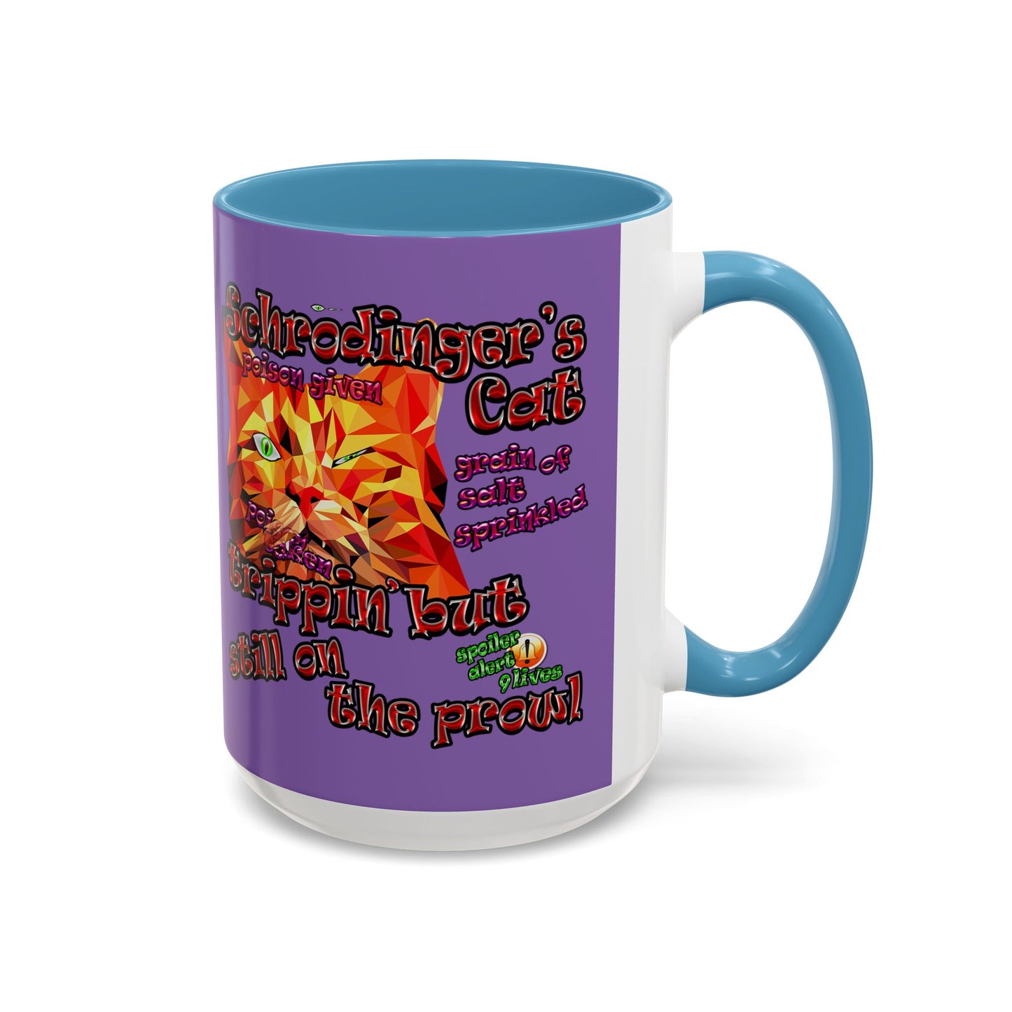 schrodinger's cat - Accent Mug (light purple)