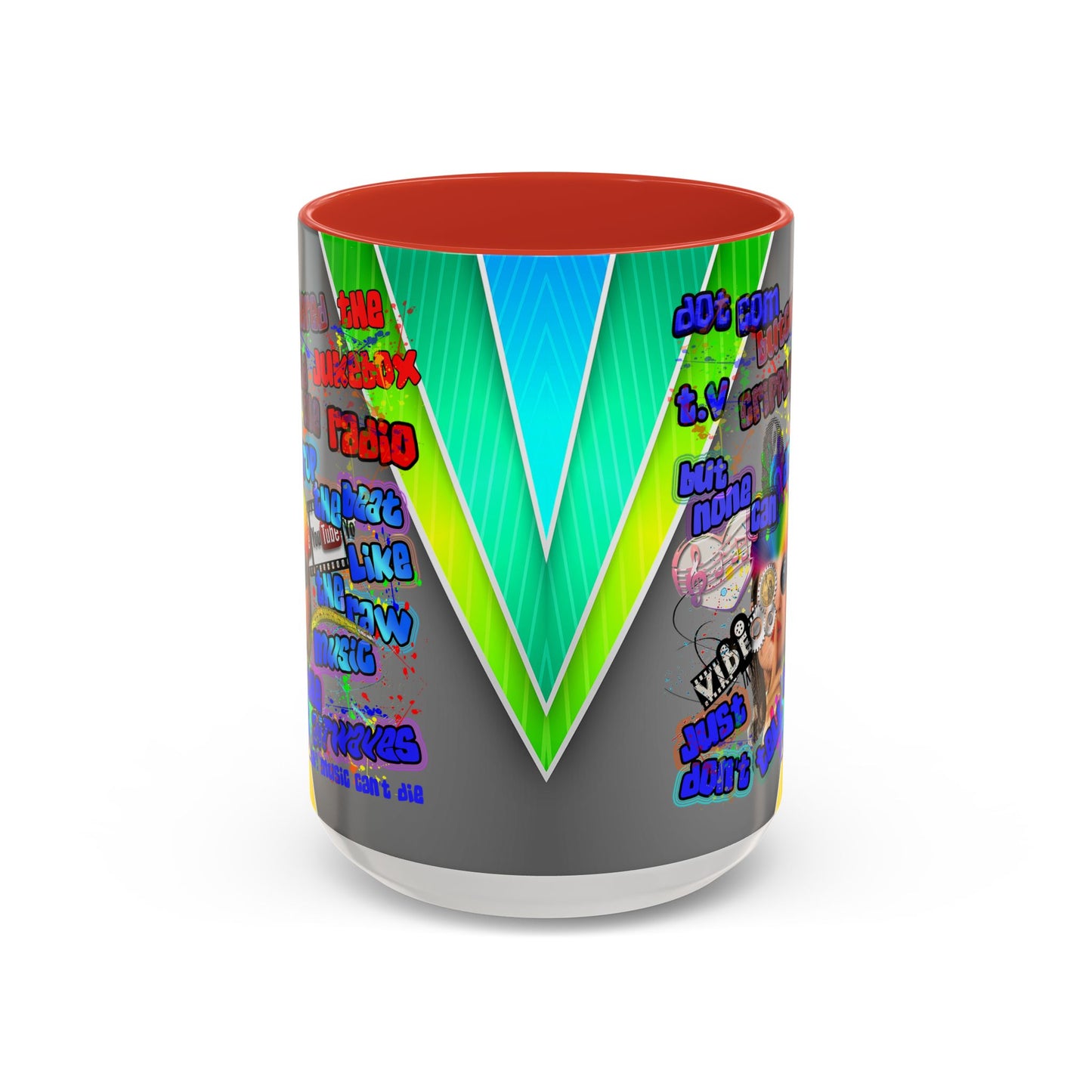 drop the beat - Accent Mug (rainbow split)
