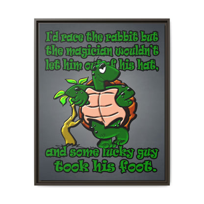 turtle race - framed canvas art (grey-light grey)