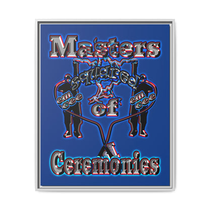 em cee squared - framed canvas art (dark blue)