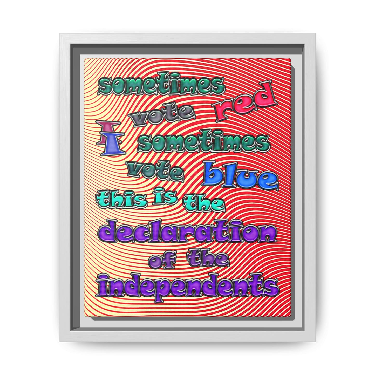 declaration of the independents - framed canvas art (yellow-orange wave)