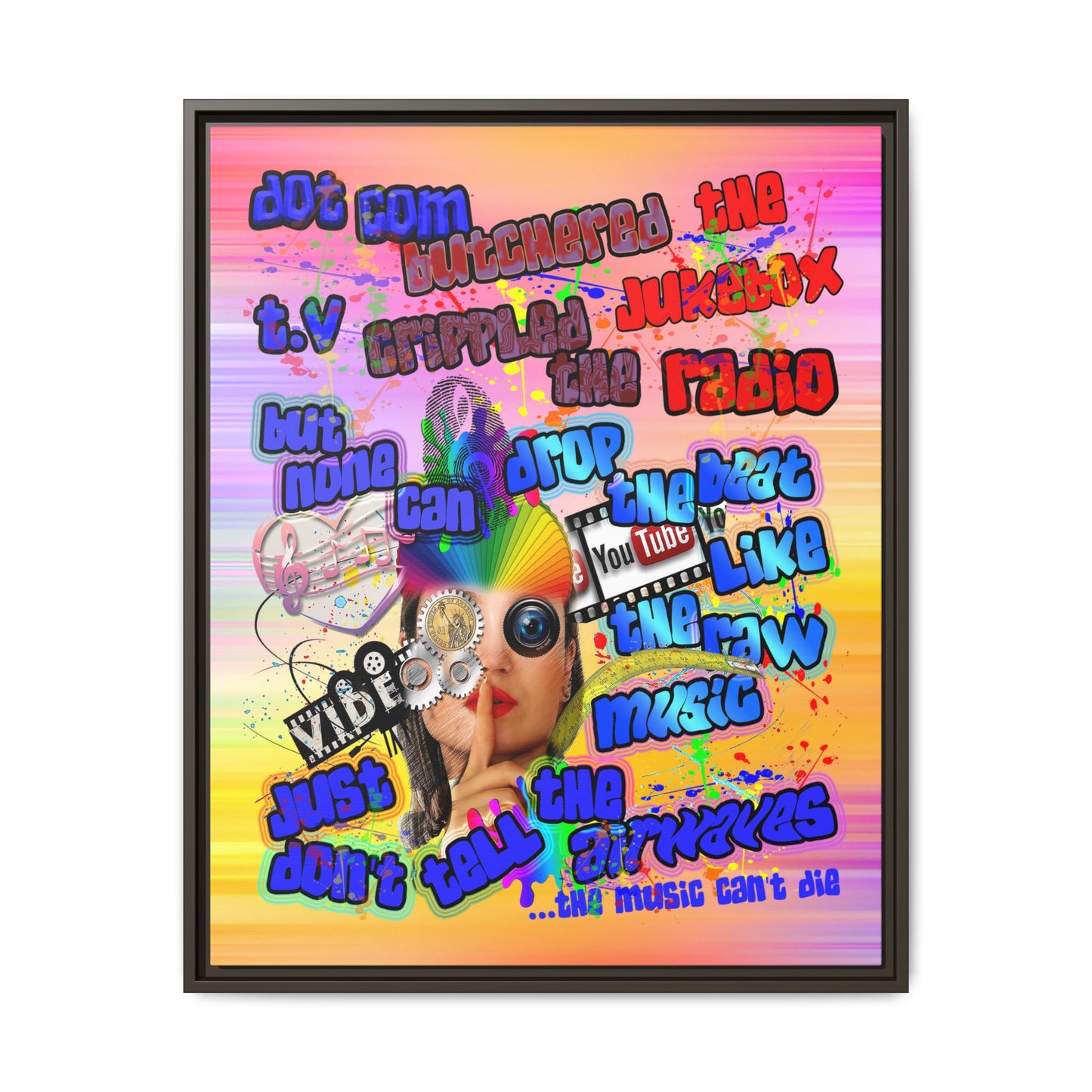 drop the beat - framed canvas art (color blur)