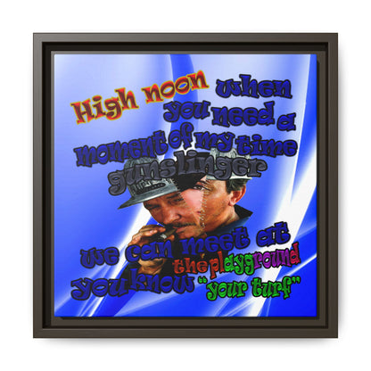 high noon - framed canvas art (blue-white wave)