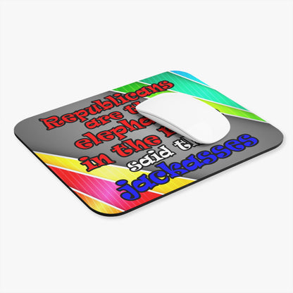 donkeys and elephants - Mouse Pad (Rectangle) (rainbow split)