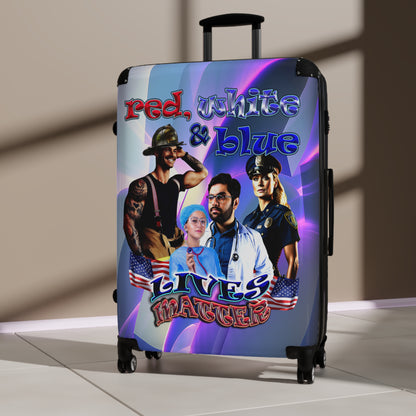 rw&b lives matter - Suitcase (grey-pink wave)