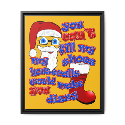 santa's shoes - framed canvas art (yellow)