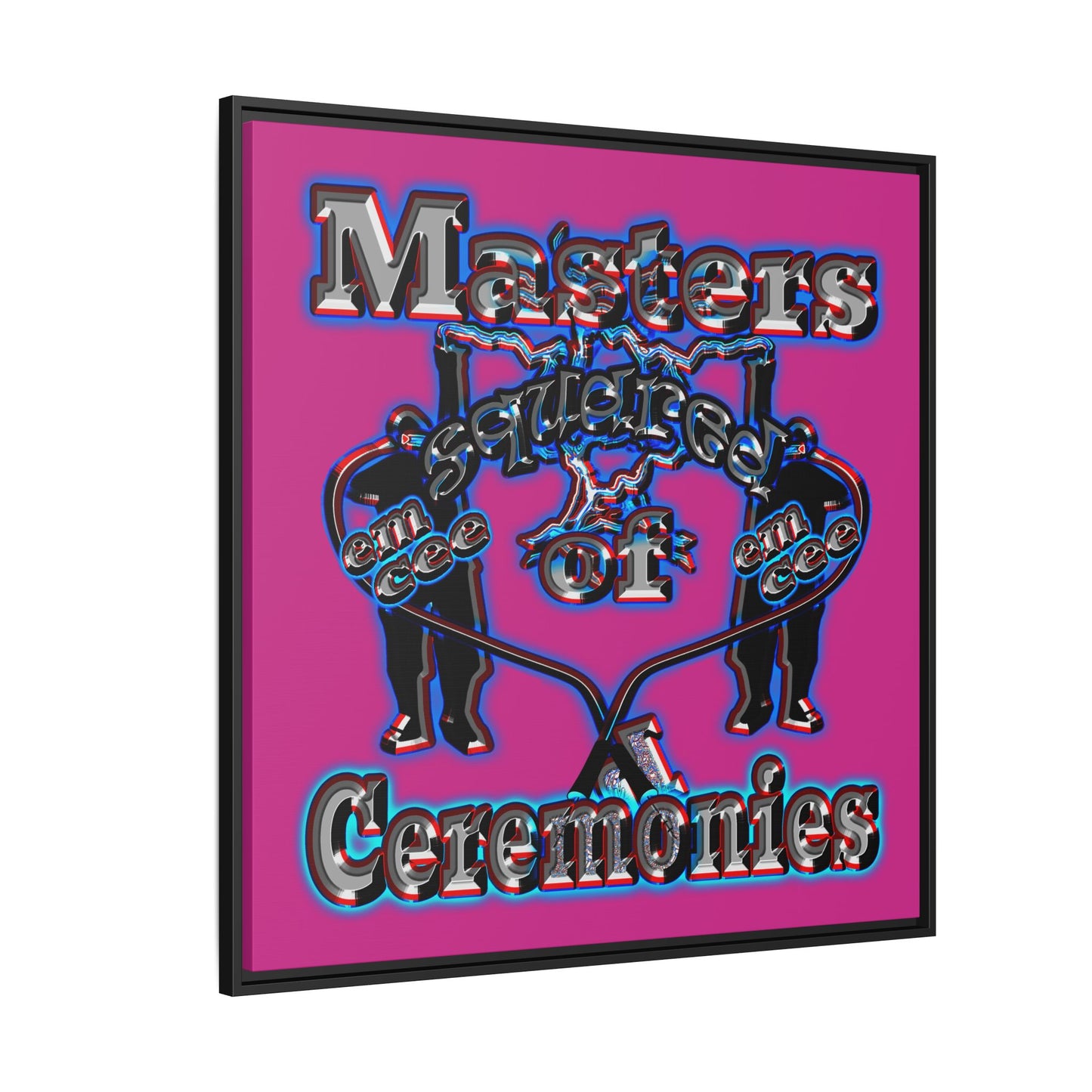 em cee squared - framed canvas art (pink)